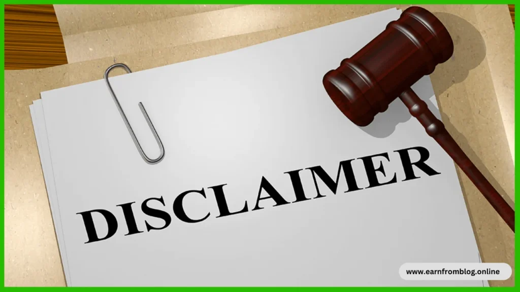 disclaimer page earn from blog